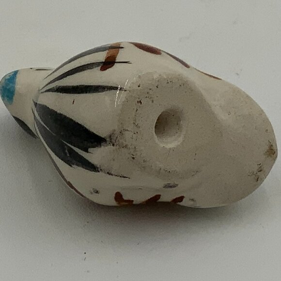 Vintage Tonala Hand Painted Mexican Pottery Bird Figurine Signed Mexico - Picture 6 of 6
